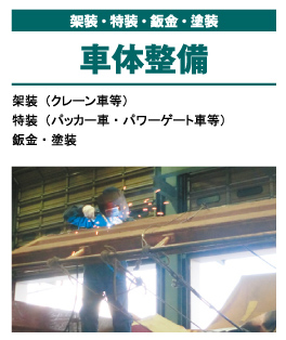 車体整備(架装・特装・鈑金・塗装)